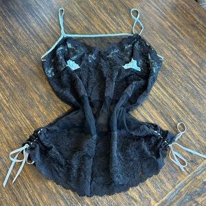 Victoria's Secret Vintage Y2K Coquette Cinderella Blue Dainty Lace Tie Slip Cami